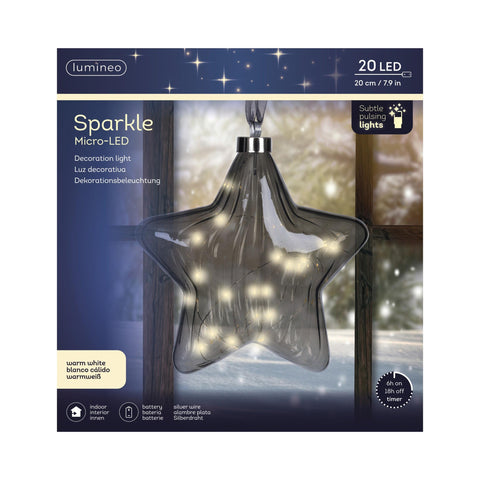 Mikro-LED Stern mit Sparkle-Effekt 20 LED / 20 cm