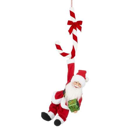 Weihnachtsmann Zuckerstange rot moving with music batteriebetrieben - l36xb16xh82cm