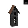 Windlicht Haus schwarz - l9xb9xh22cm