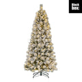 Quebec Weihnachtsbaum gruen frosted warm weiss 340L TIPS 1119 und Timer & Dimmer - h230xd119cm