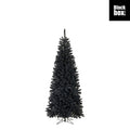 Schwarzer künstlicher colchester weihnachtsbaum mit dichten dunkelgrünen nadeln und stabilem metallständer h185xd84cm