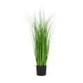 Kunstgras 80cm im topf mit lebendig grünem künstlichem gras in elegantem schwarzen topf