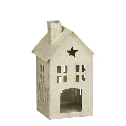Dekoration Haus weiss 10x11x18cm