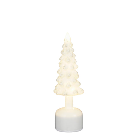 Dekoration Weihnachtsbaum drehbar weiss led batteriebetrieben - h31,5xd10cm