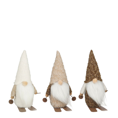 Ornament Gnom braun h.braun d.braun Sortiment 3 - l11,5xb12xh24,5cm