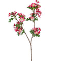 Weißdornzweig 71 cm mit lebendig pinken künstlichen blüten und grünen blättern aus synthetischen materialien