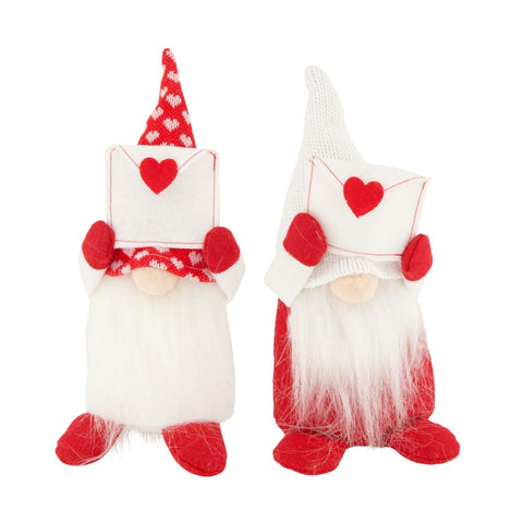 Figurine gnome heart fabric 11x10x25cm A/2
