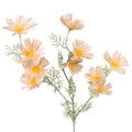 Branch chrysanthemum künstliche lachsfarbene blumen mit gelben zentren und silbrig-grünen stielen 90x40x15cm