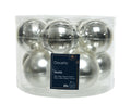 Kugeln Glas Emaille 10er silber 6cm