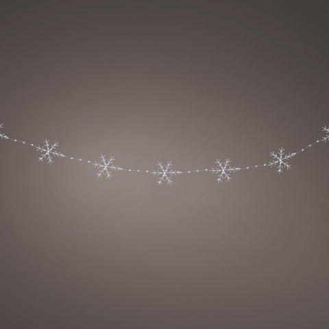 Mikro-LED Girlande Schneeflocken 160 LED / 2.25 m