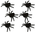 Haarige schwarze spinnen 6er set 6 cm aus flauschigem material für gruseldeko und halloweenfest