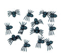 Schwarze plastikspinnen 70er set mit 2 cm langen, segmentierten körpern und acht beinen für dekoration