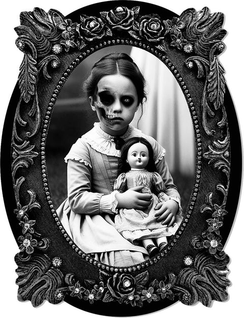 Halloween Aufkleber "Mädchen" Vintage 30x23 cm Halloween Fiestas Guirca