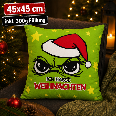 Kissen "Festtagsmuffel", 45x45cm, 300g Füllung