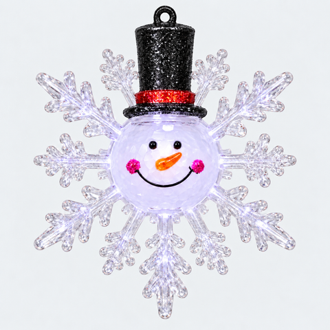 LED Schneeflocke 10cm Saugnapf