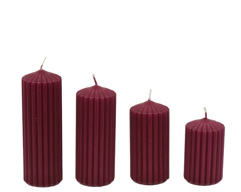Stumpenkerzen Paraffin 4er Set ochsenblut 5x14cm