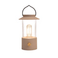 Beige outdoor-laterne dimmbar mit klarem glas, schwarzem griff und goldfarbenem knopfbasis 24x9cm