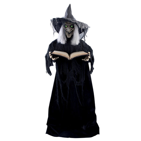 Animierte Hexe mit Buch 190 cm Halloween Ptit Clown