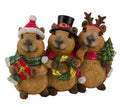 Polyresin-XMAS-Capybara braun/rot Reihe 17x6.5x12cm