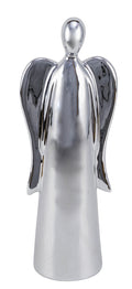 Keramikengel silber glänzend 14x9.5x37.5cm
