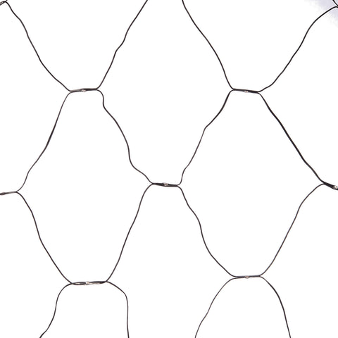 Netzwebeleuchtung schwarz 240l 200x200cm aus schwarzem drahtgeflecht mit sechseckigem muster