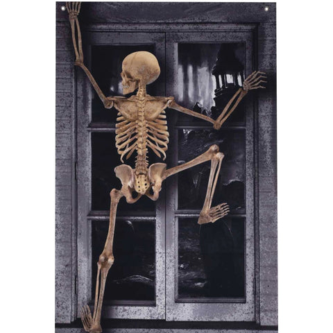 Vorhang "kletterndes Skelett" 120x80 cm Halloween Ptit Clown