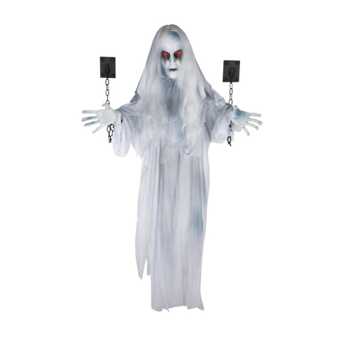 Hängender Geist in Ketten 130 cm animiert Halloween Ptit Clown