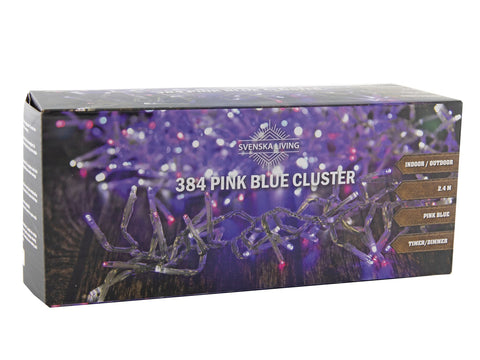 Cluster 384LED rosa/bl/w ip44 Transp Tim 1