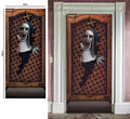 Türvorhang beichtstuhl 80x180 cm mit gruseligem 3d-vinyl-türdekordesign einer schreienden nonne am beichtstuhl