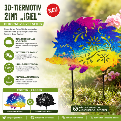 3d Igel motiv Gartenstecker 2 in 1 – Lifestyle Home & Garden