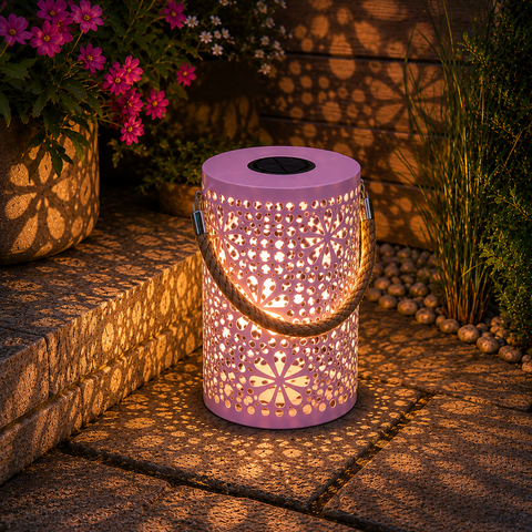 Solarlaterne mit Lichtspiel 18x18x23 cm