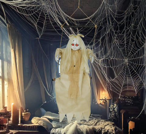 Halloween schaukelndes Mädchen Licht & Sound 75 cm Halloween Fiestas Guirca