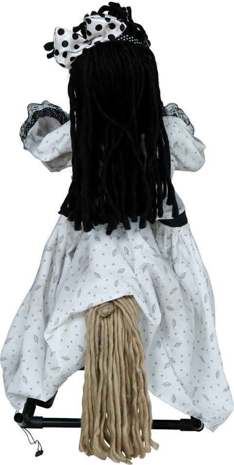 Halloween Mädchen auf Schaukelpferd animiert 70 cm Halloween Fiestas Guirca