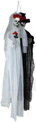 Halloween hängendes Skelett-Brautpaar Licht & Sound 185 cm Halloween Fiestas Guirca