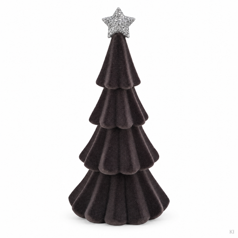 Tanne grau silber Glitzer geflockt 13 × 13 × 30 cm