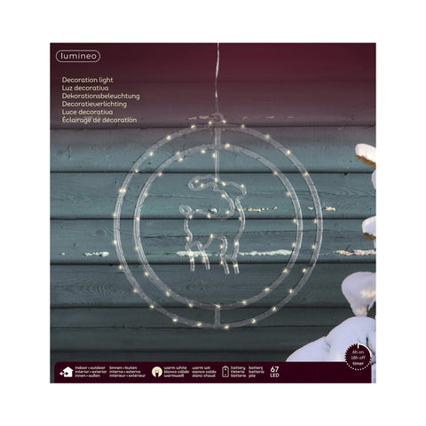 Mikro-LED Ring mit Rentier 67 LED / 33 cm