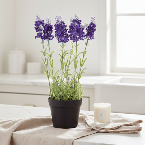 Lavendel x7 Blüten, 29cm lila