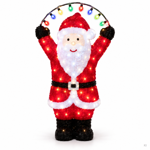 Weihnachtsmann Acryl Lichterkette 110 LED 36x23x69cm