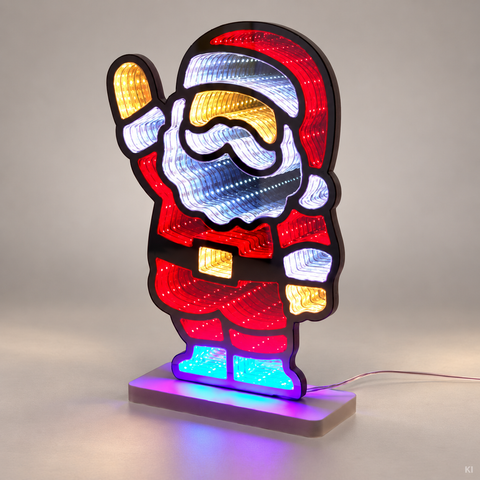 LED Infinity Santa Baum Schneemann ca. 20x28 cm