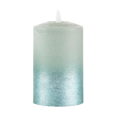 3D-LED-Kerze CURSO 7x10cm grün-silber