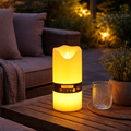 Led outdoor kerze 30x16x16cm warmgelbe led kerze mit realistischem flammeneffekt und schwarzem band am fuß
