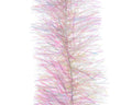 Lametta girlande pet glanz mit schimmerndem rosa und weißem tinsel und irisierenden strängen