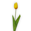 Künstliche tulpe 60cm mit lebhaft gelber blüte, schlankem grünem stiel und zwei glänzenden blättern