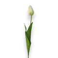 Künstliche tulpe 60cm mit zarten weißen blüten und grünem verlauf an der basis aus glatten künstlichen blättern
