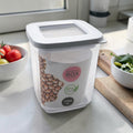 Klare kunststoff-frischhaltebox easy swift 1l mit weißem deckel und bpa-freiem label für 1000 ml bohnenlagerung
