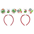 Roter elastischer haarreifen mit fröhlichen grinch charmen und sprüchen ich hasse weihnachten und ich hasse menschen