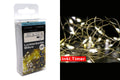Lichterkette mikro-led 10er mit 10 warmweißen led-lichtern und timer auf dünnem draht für den innenbereich