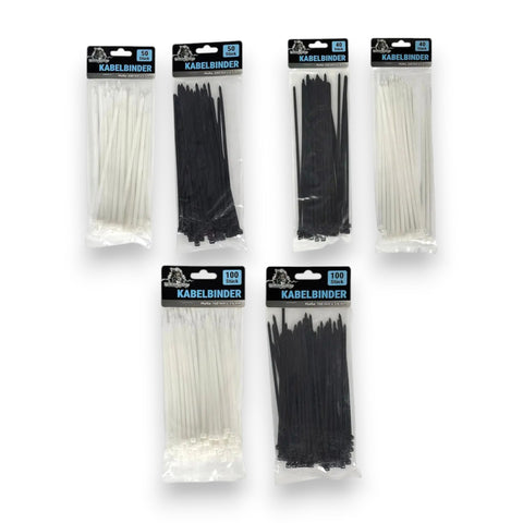 Kabelbinder schwarz/weiß