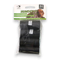 Hundekotbeutel 60stk schwarz aus plastik verpackt in klarer folie mit grün weißem etikett zur hundehygiene