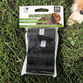 Schwarze hundekotbeutel aus kunststoff in transparenter packung mit grün-weißer beschriftung 60 stück